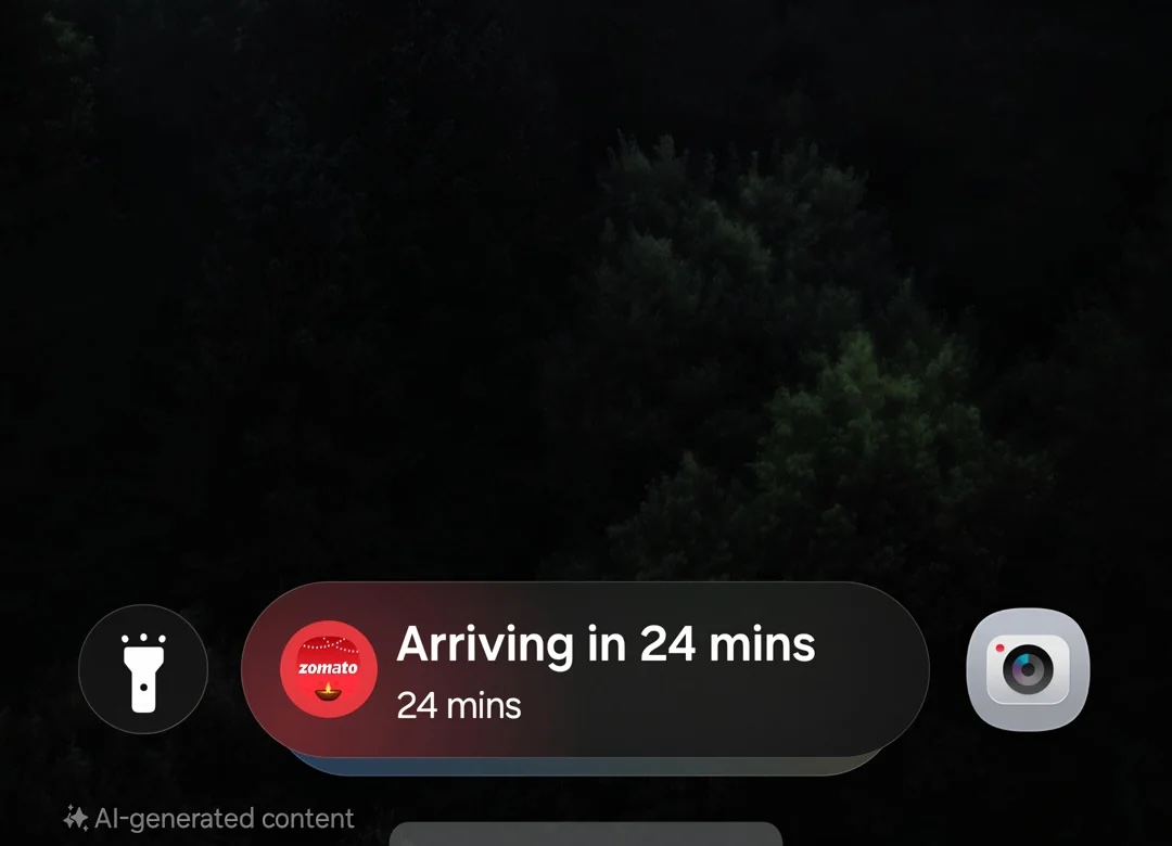 samsung one ui 8.0 now bar zomato lock screen