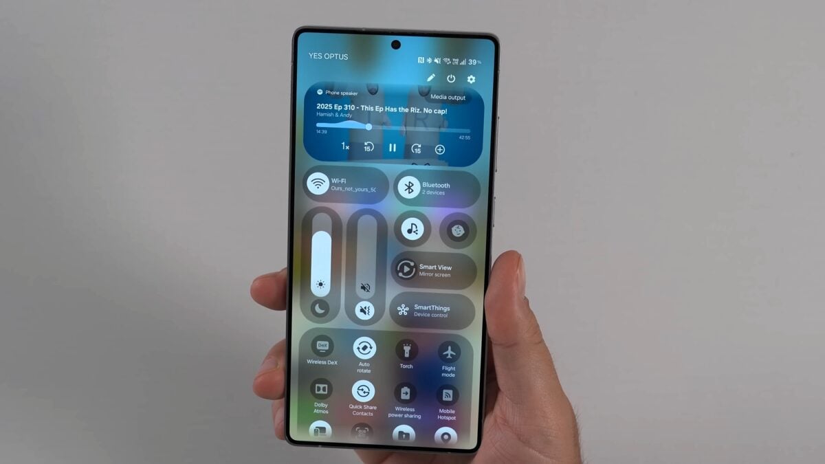 samsung one ui 8.5 quick panel