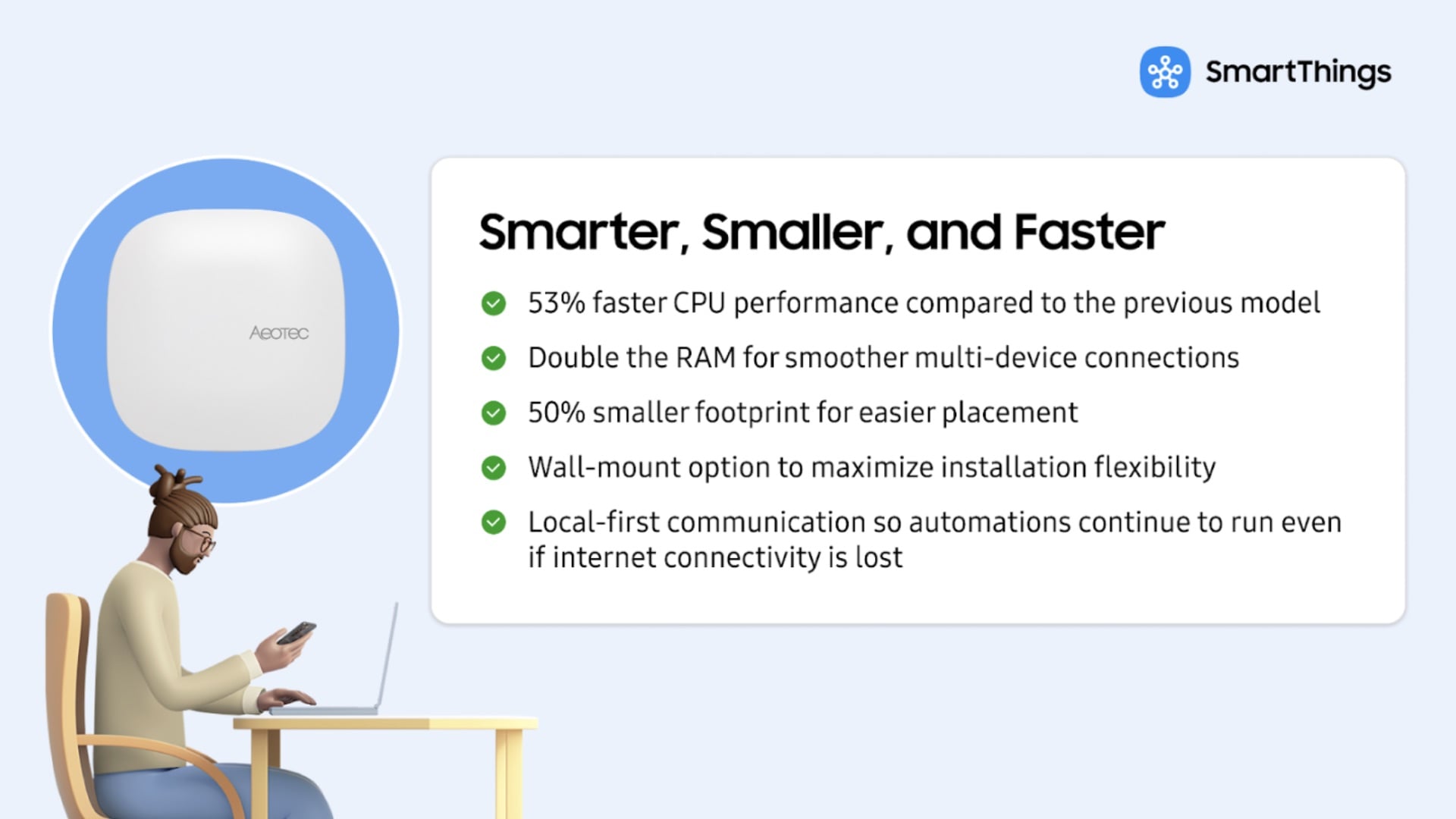 Samsung apresenta novo SmartThings Hub com suporte à tecnologia Matter 3 Recursos do Samsung SmartThings Aeotec Smart Home Hub 2