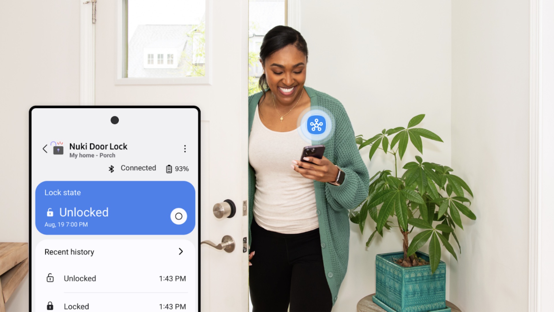 samsung smartthings app nuki smart door lock unlock