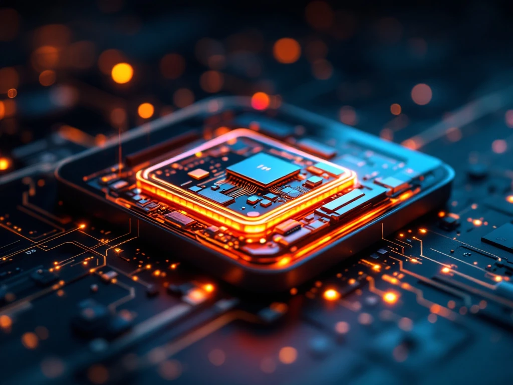 smartphone battery cell close-up showing internal circuitry and lithium layers with glowing energy flow effects