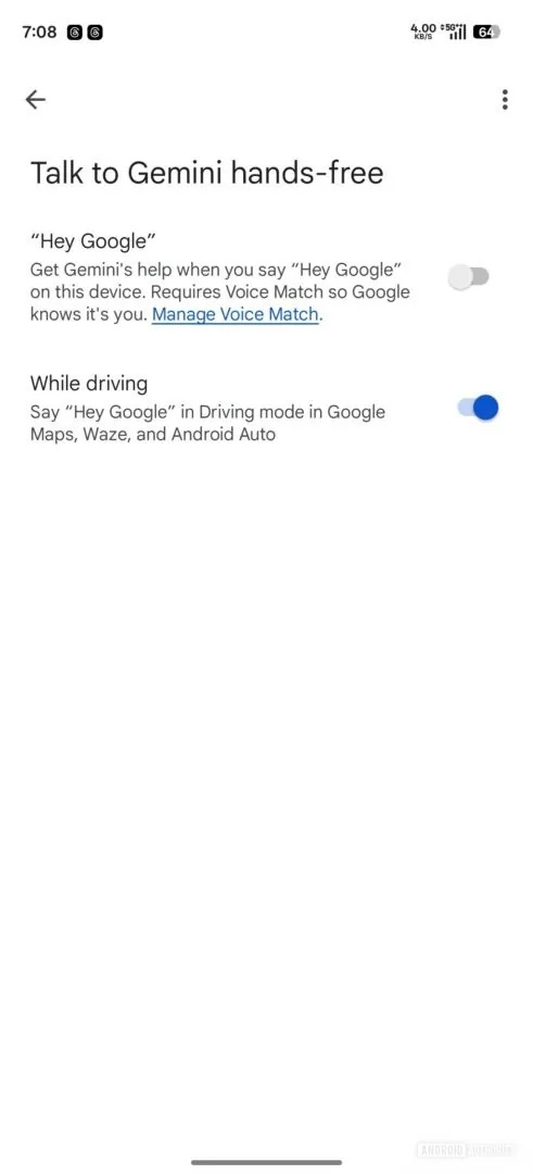 google voice match gemini settings hands free.jpg