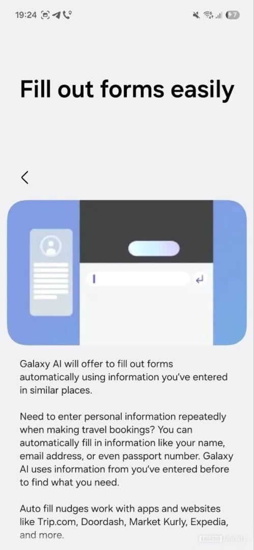 one ui 8.5 now nudges fill forms leak