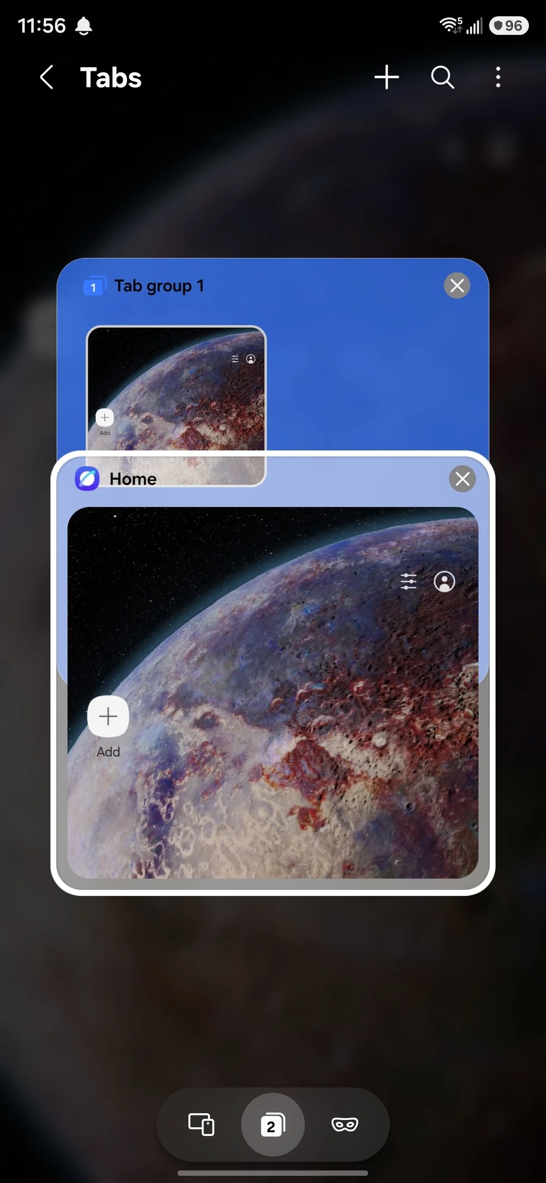 one ui 8.5 samsung internet tabs screen