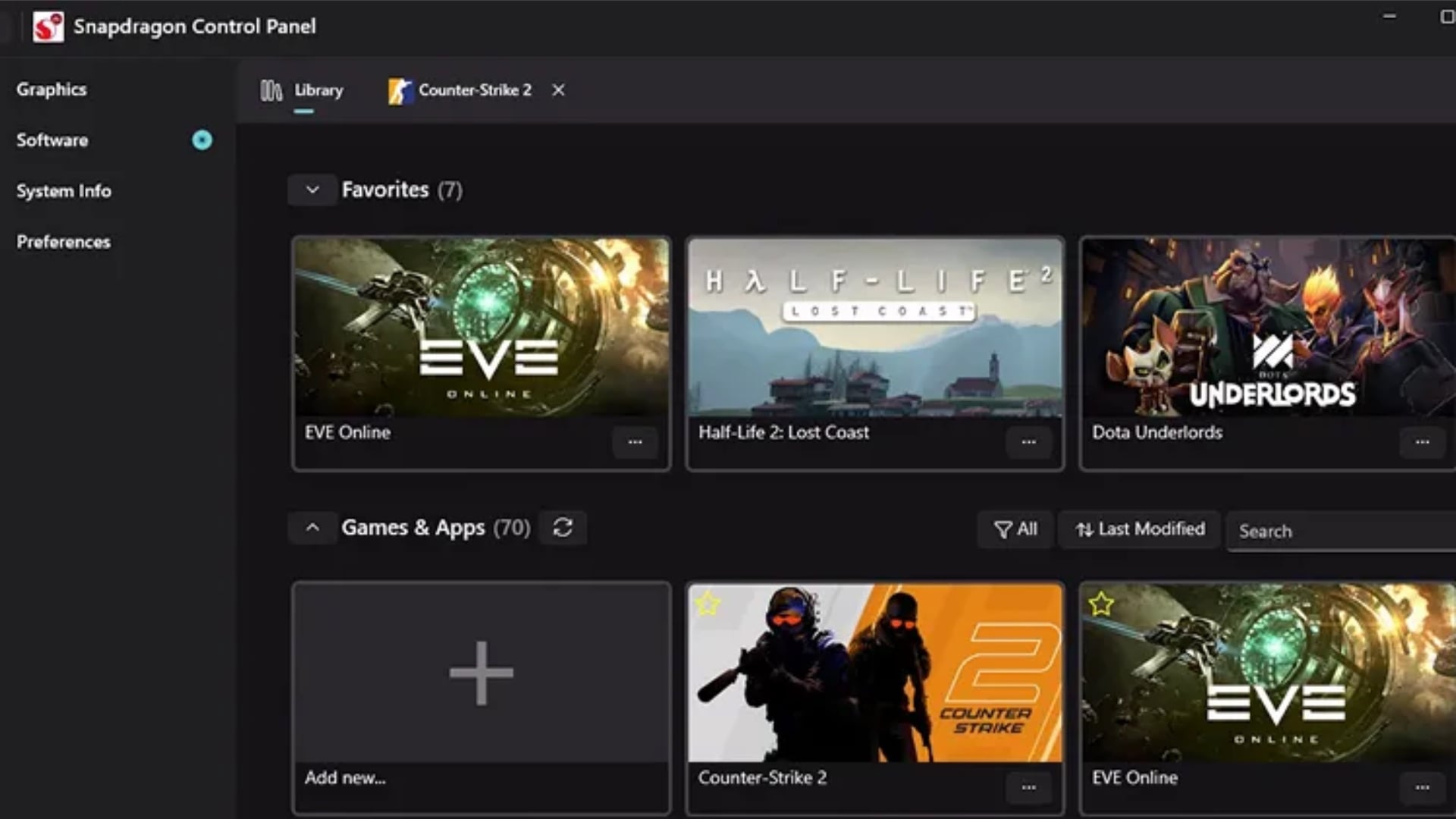qualcomm snapdragon control panel app windows