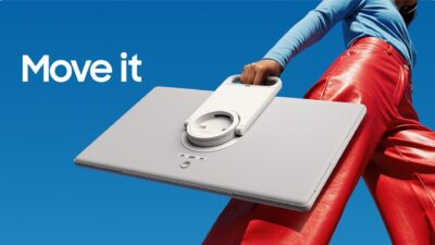 samsung movingstyle qhd portable ai smart tv handle