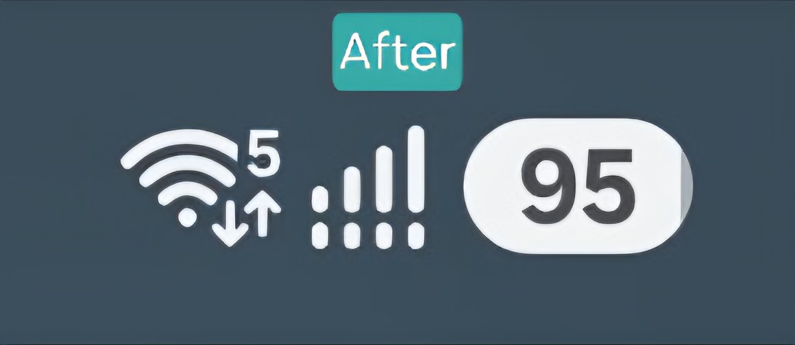 samsung one ui 8.5 status bar single network reception status icon for two sim cards or dual sim