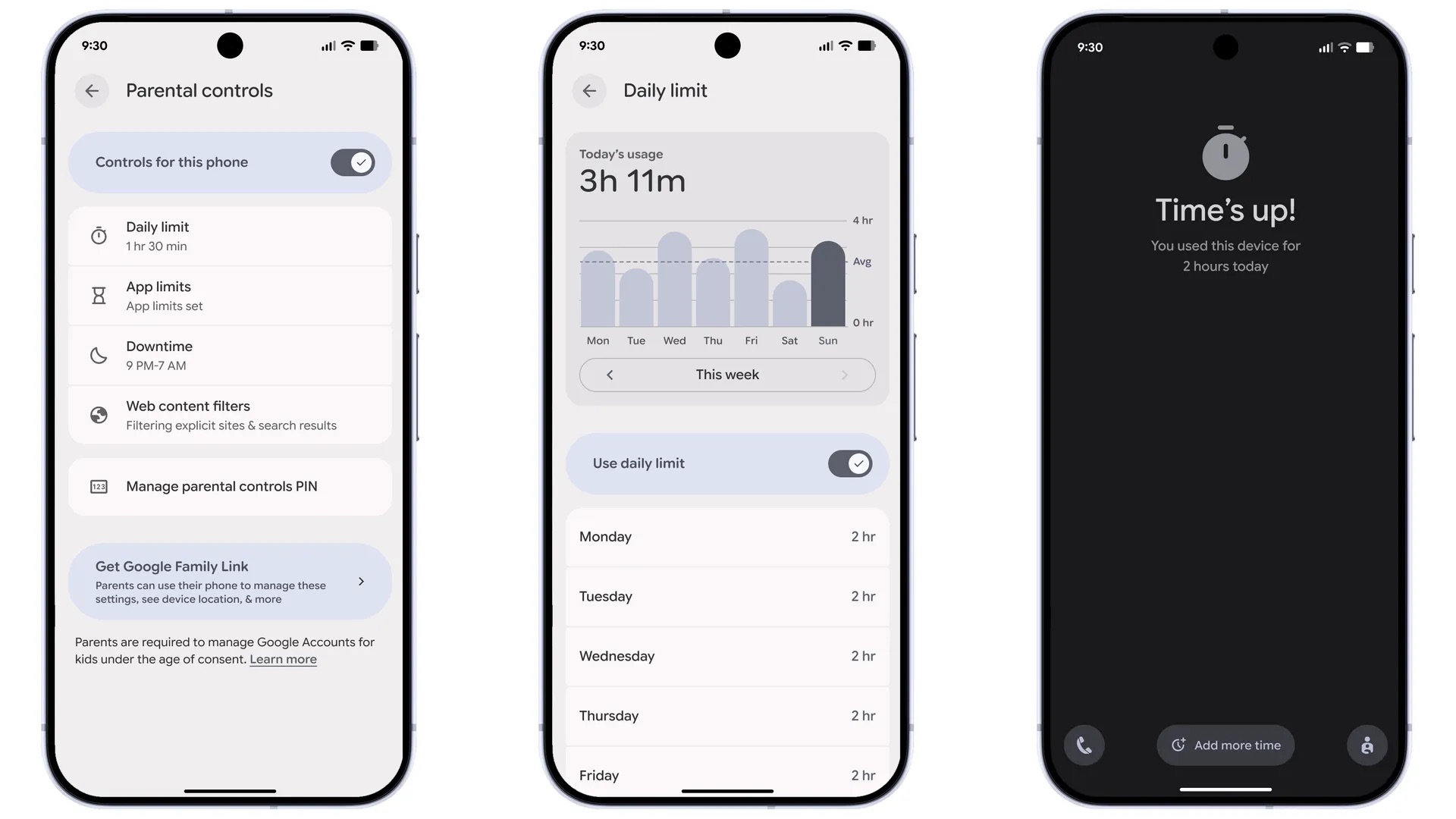 google android 16 qpr2 parental controls kids