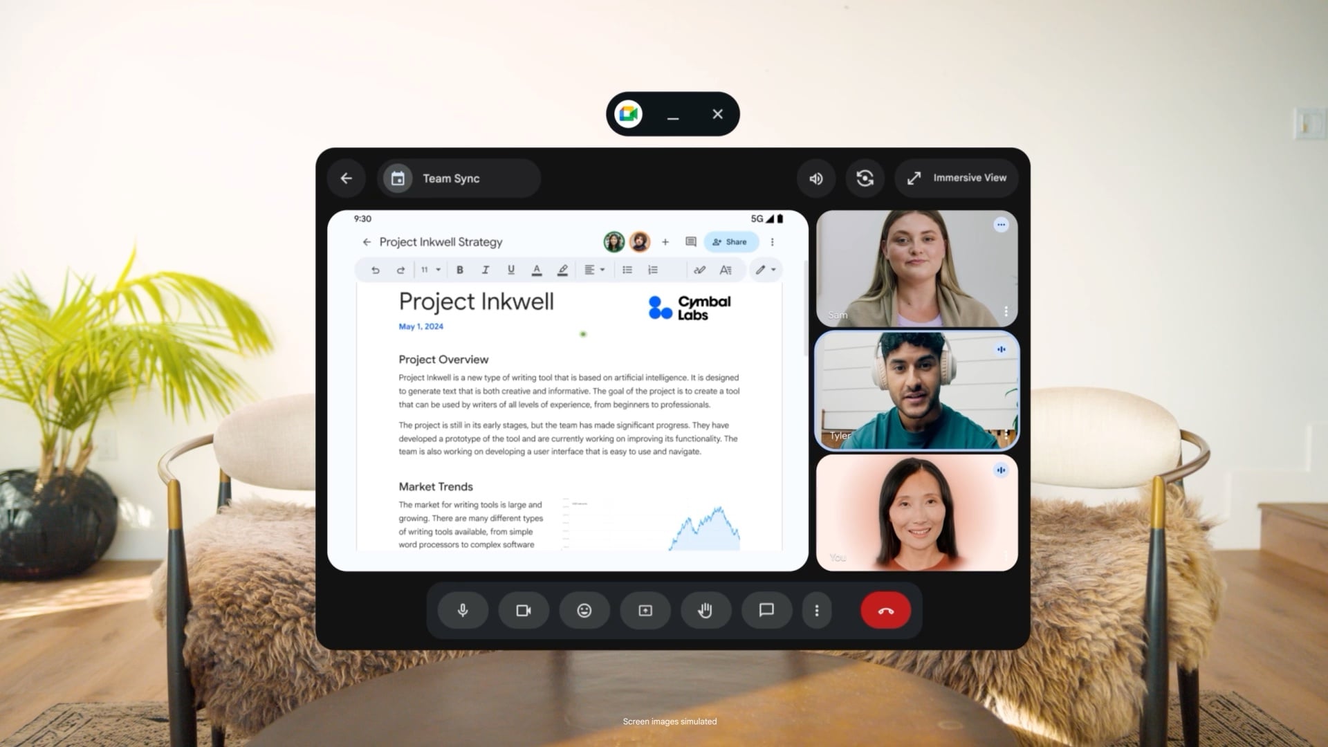 google android xr likeness avatar google meet video calls screen share galaxy xr