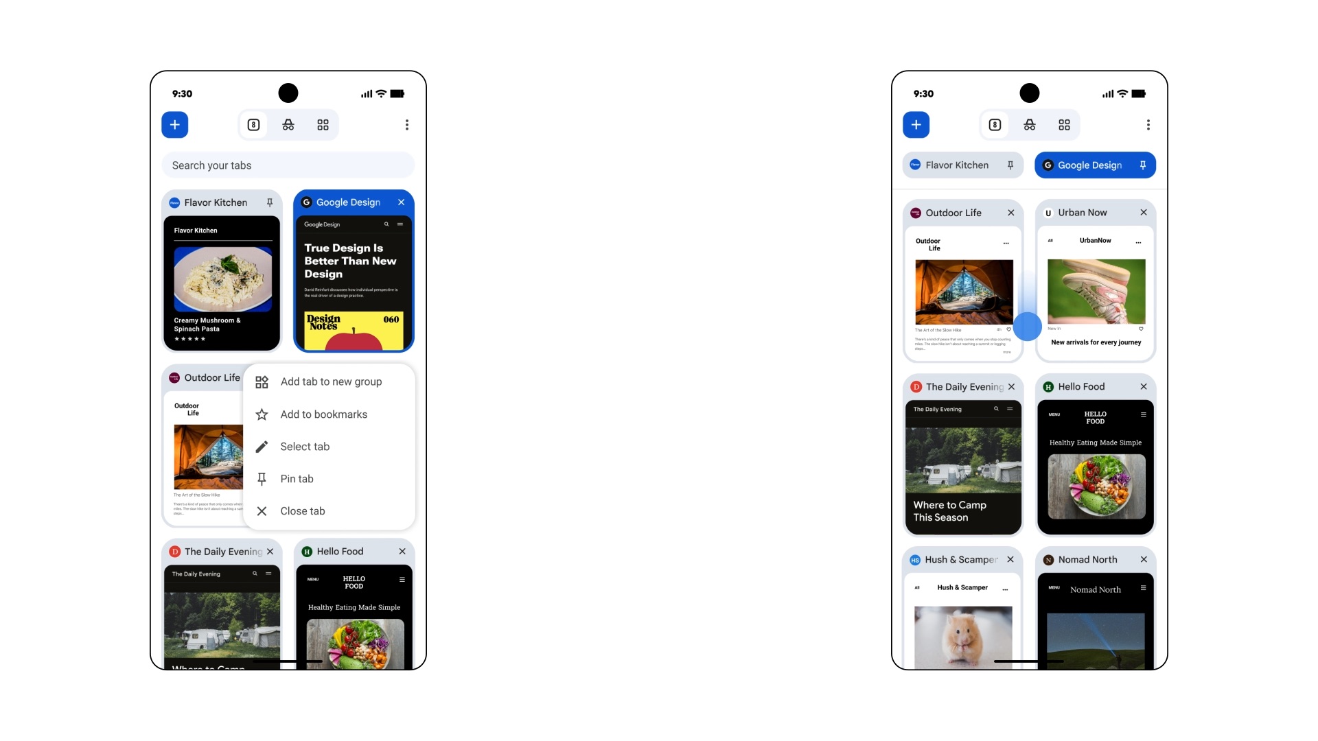 google chrome pinned tabs