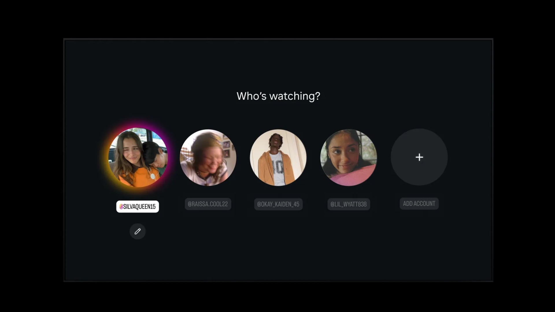 instagram tv app user profile switcher
