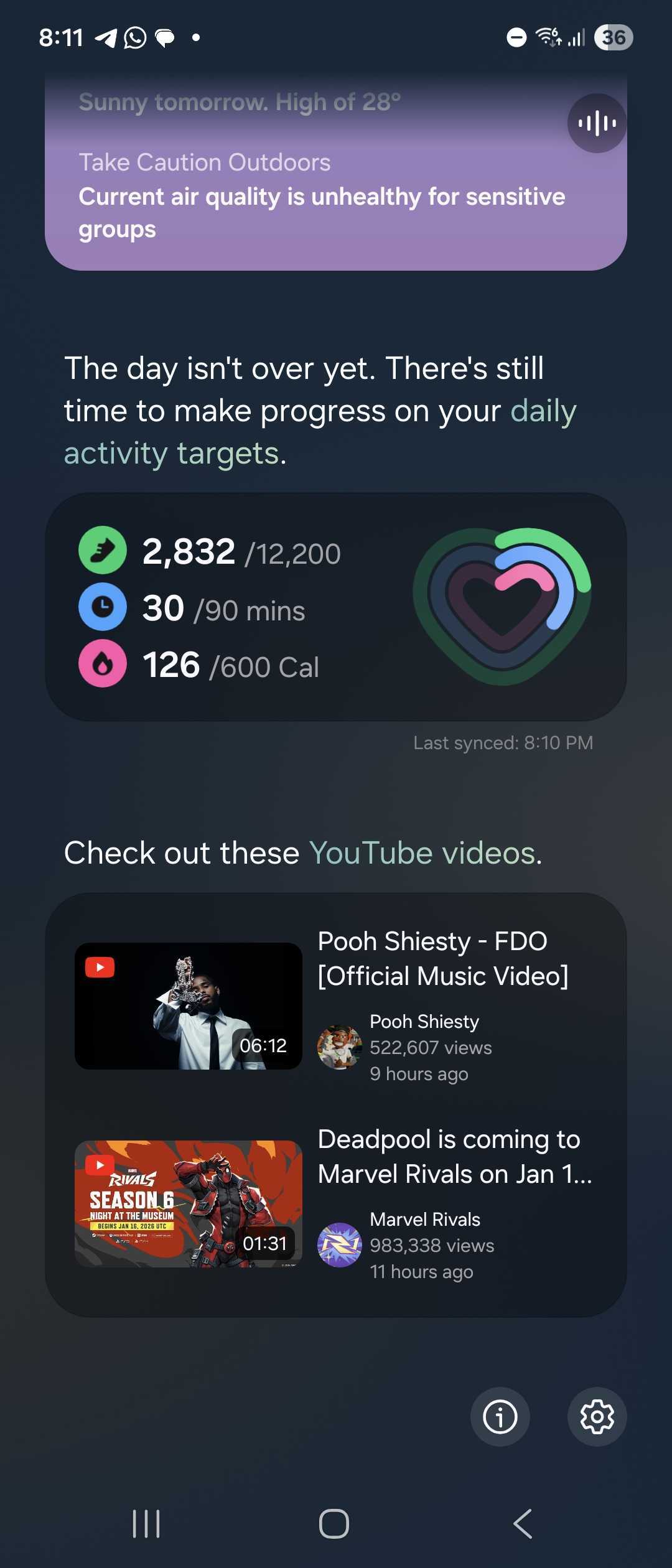 one ui 8 now brief youtube card