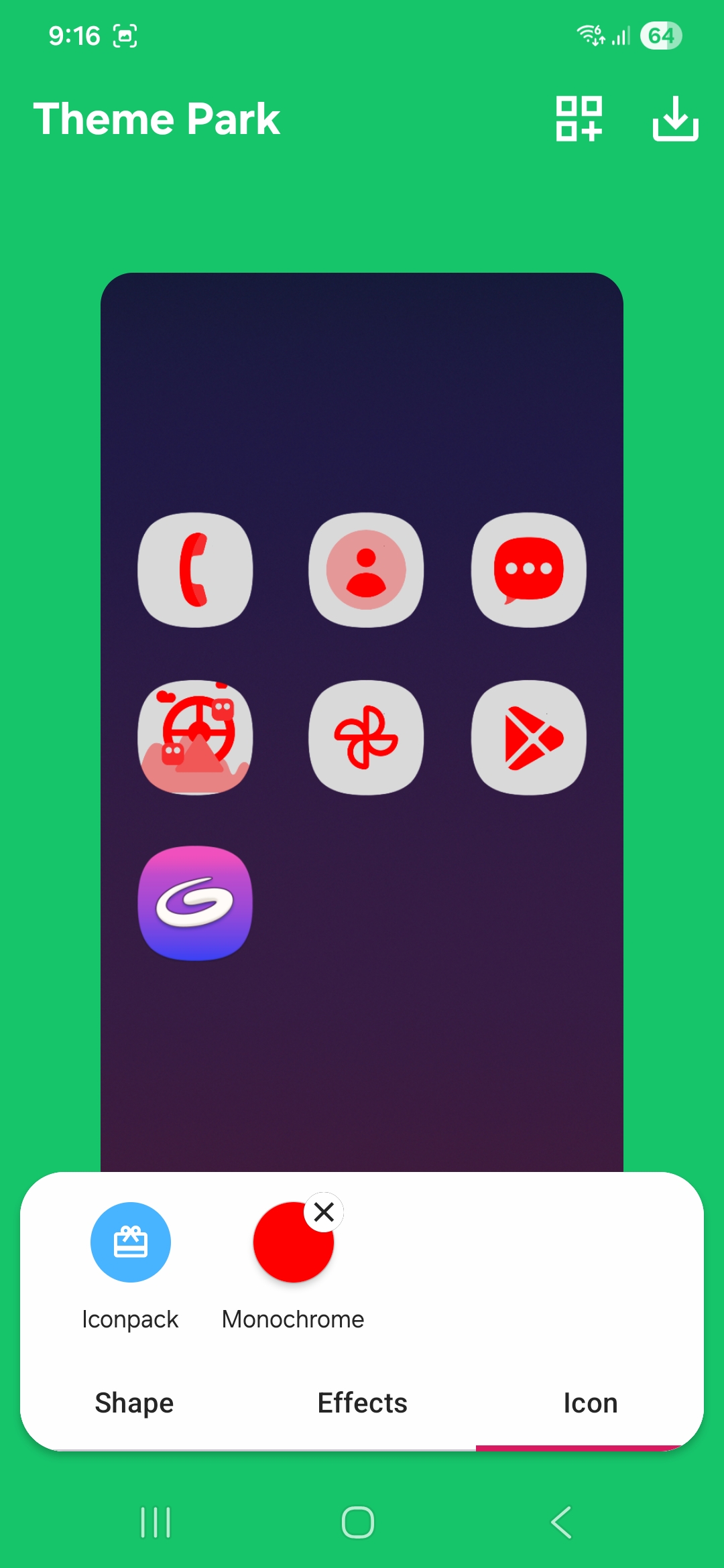 samsung galaxy s23 good lock theme park version 1.1.01.38 update icon tab icon section monochrome option