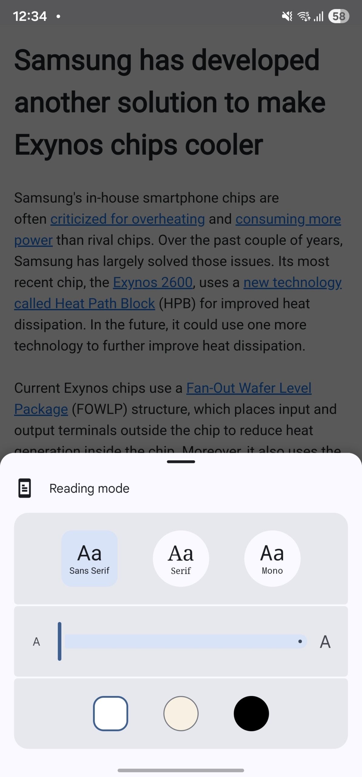 samsung galaxy s25 google chrome show reading mode option (03)