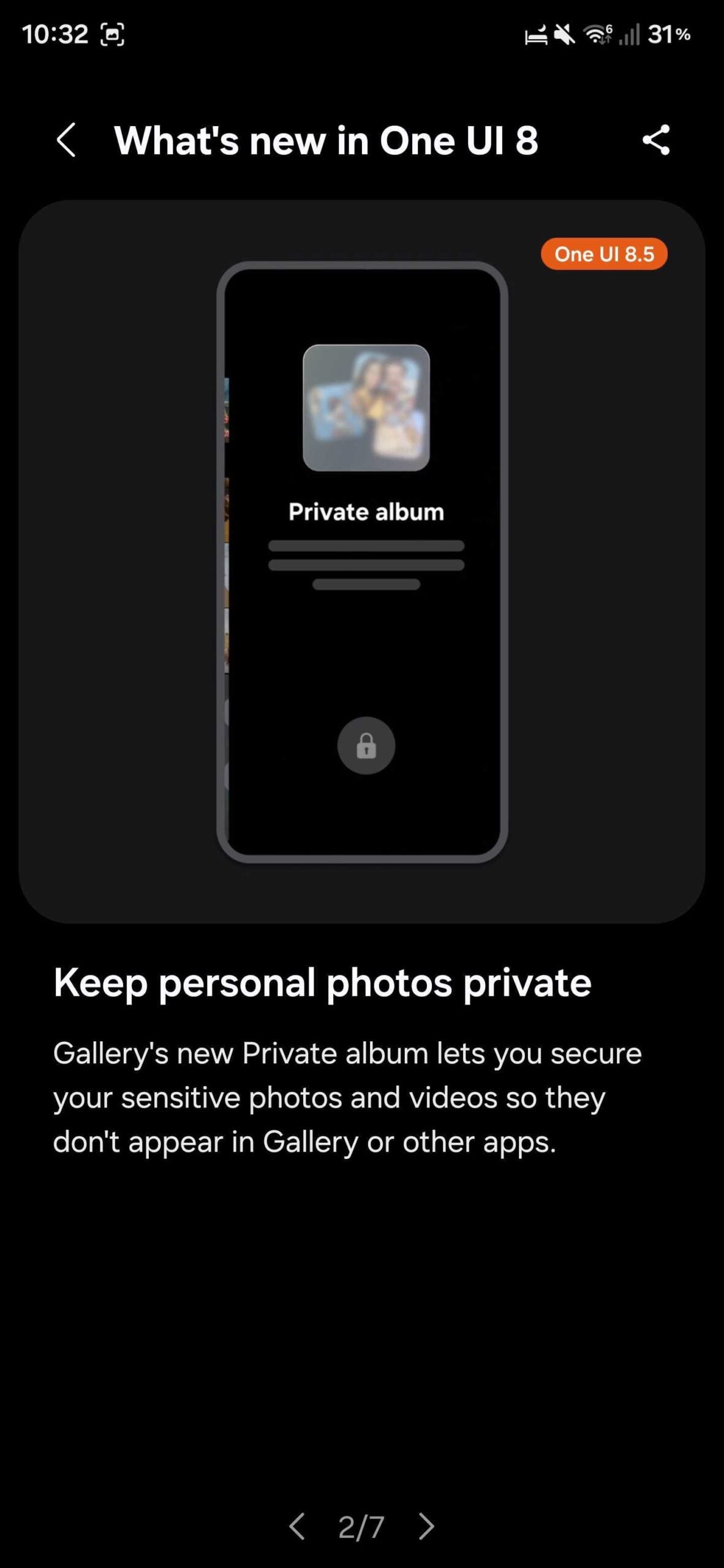 samsung gallery one ui 8.5 private album