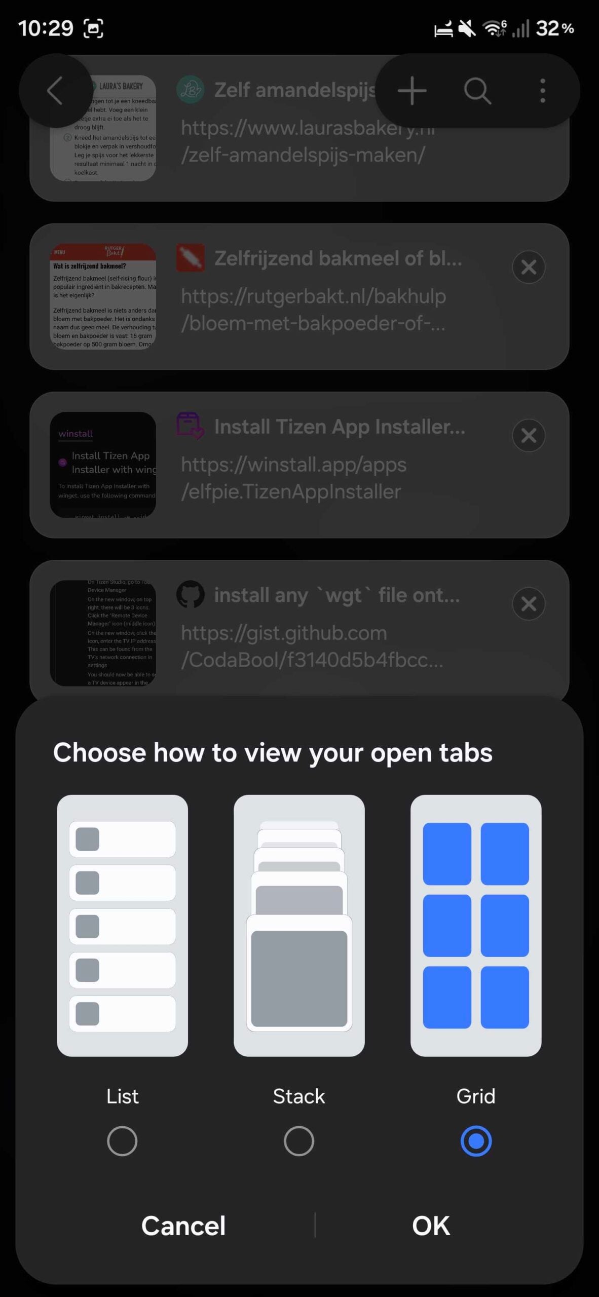 samsung internet one ui 8.5 tabs view dark mode
