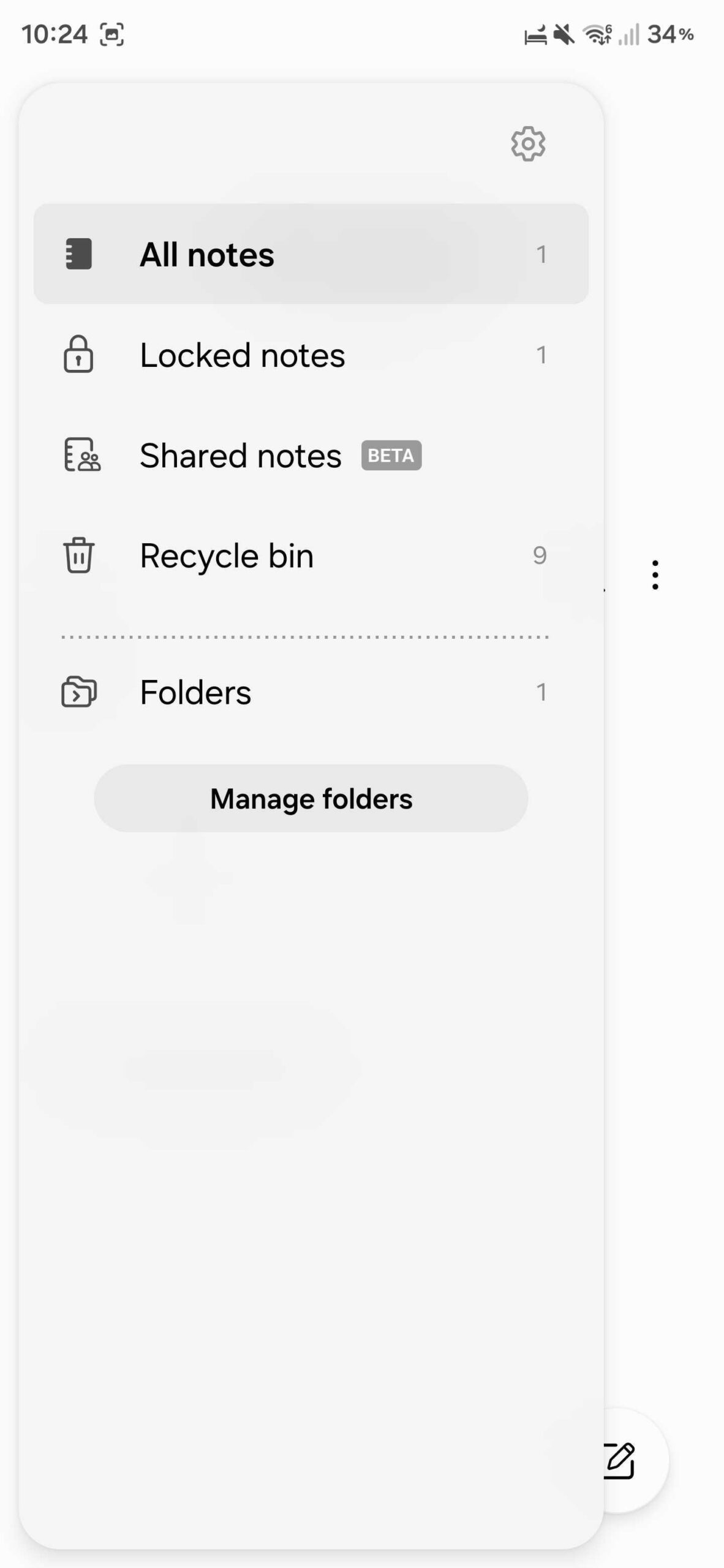 samsung notes one ui 8.5 folders light mode