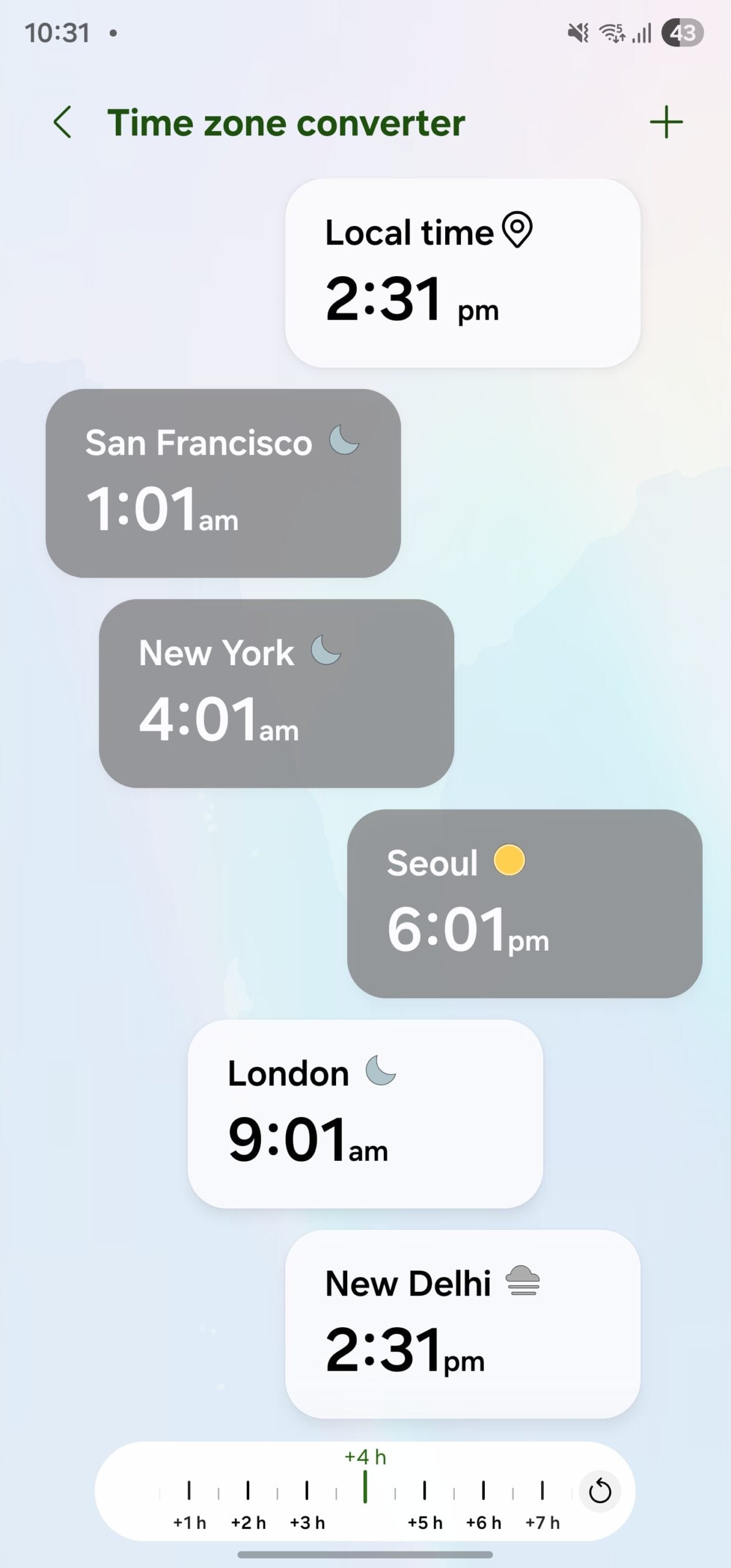 samsung one ui 8.5 clock app time zone converter slider
