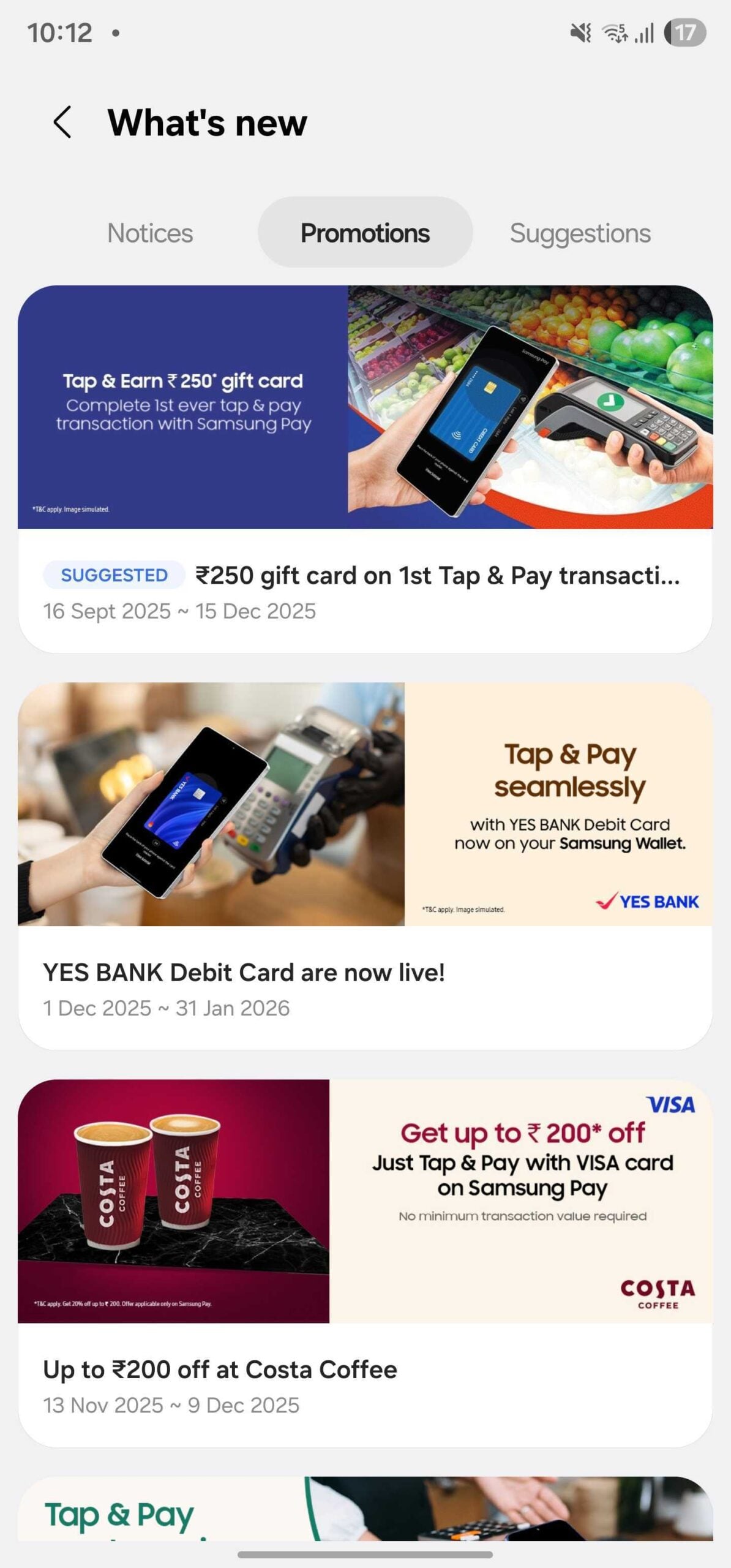 samsung wallet yes bank debit card support india (01)