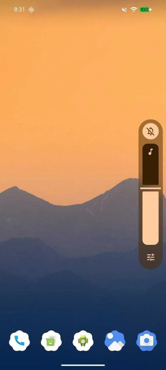 google android 17 compact volume slider menu