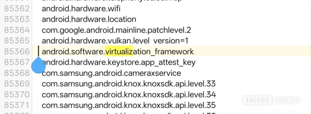 samsung galaxy s26 ultra one ui 8.5 android 16 qpr2 log files android virtualisation framework for linux terminal