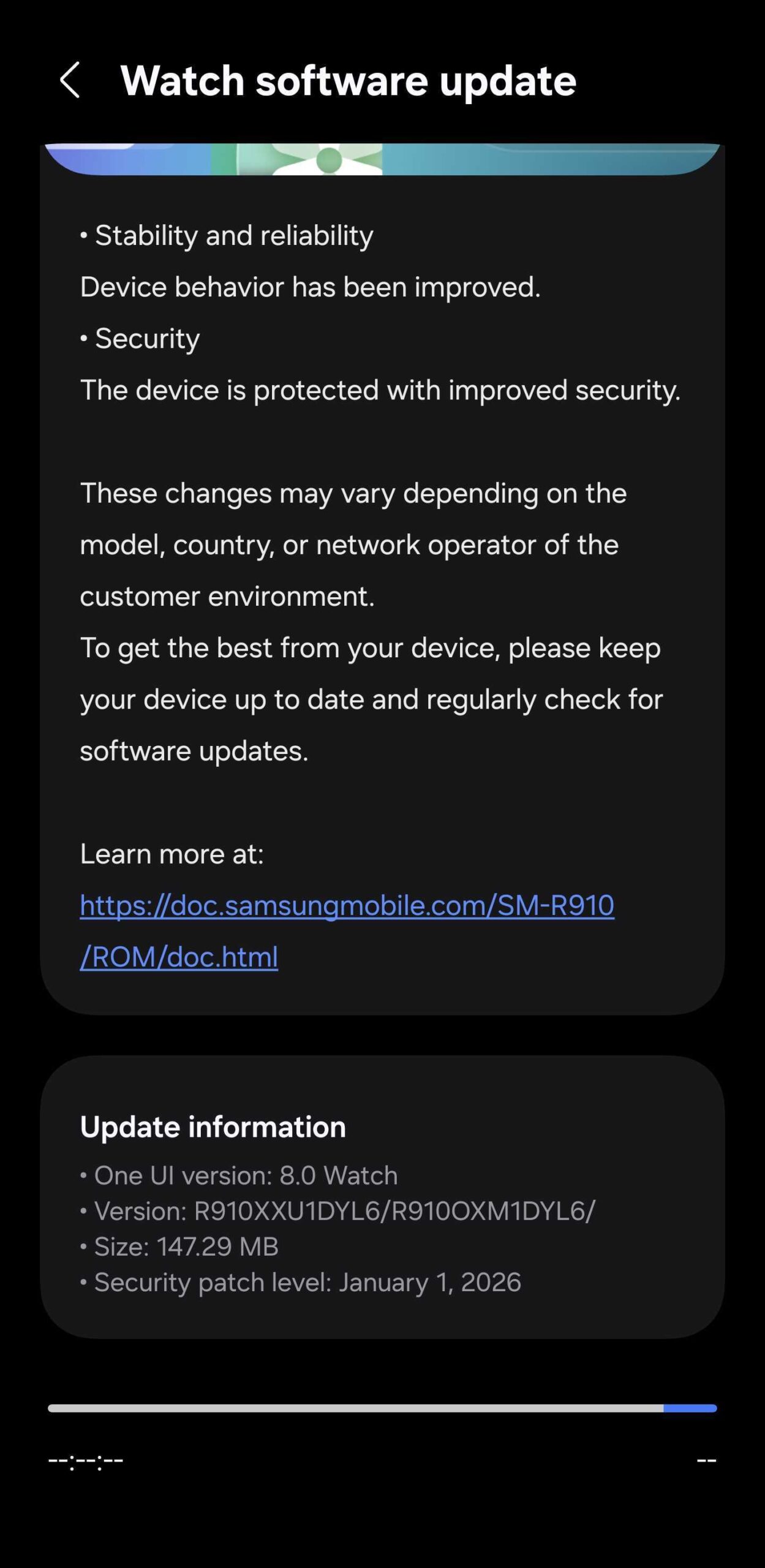 samsung galaxy watch 5 january 2026 security update