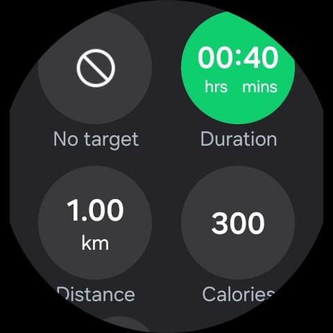 samsung galaxy watch health target selection