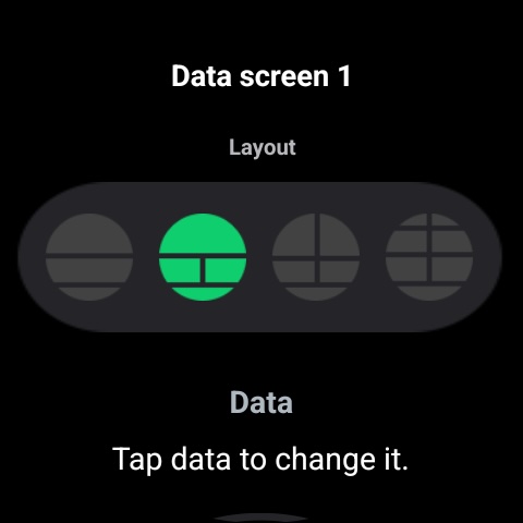 samsung galaxy watch health workout data screen layouts selection