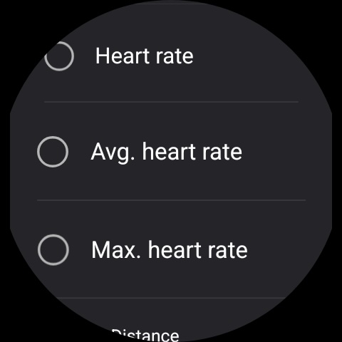 samsung galaxy watch health workout screen metrics selection 02