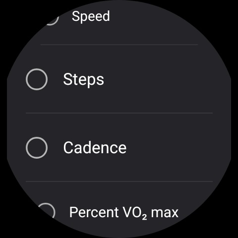 samsung galaxy watch health workout screen metrics selection 04