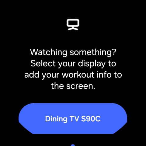 samsung galaxy watch workout metrics on tv or smart monitor