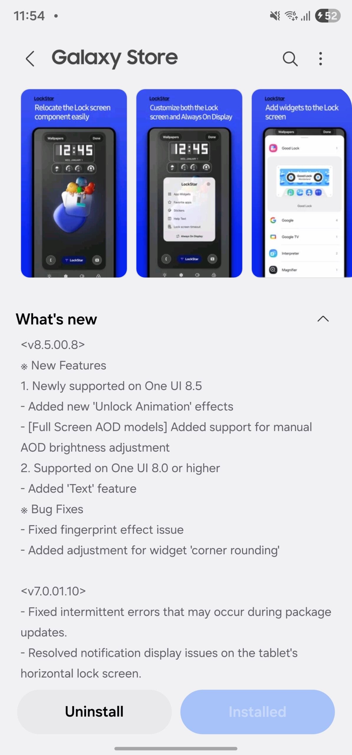 samsung good lock lockstar update january 2026 screen unlock animations one ui 8.5 changelog