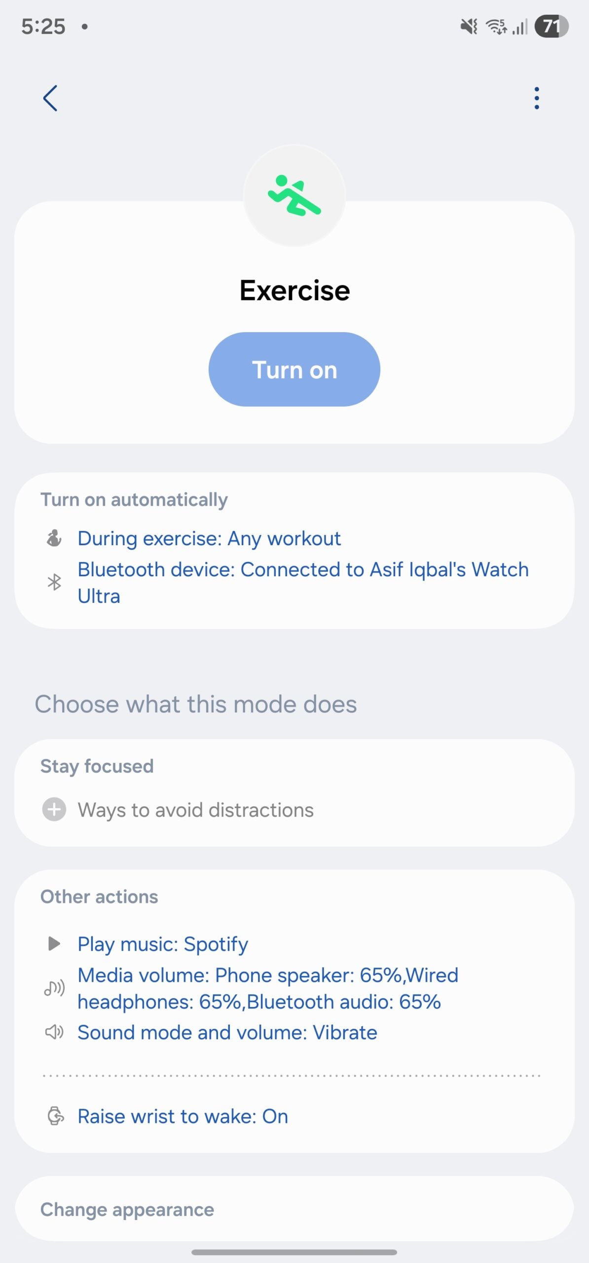 samsung one ui 8.0 modes and routines exercise conditions actions