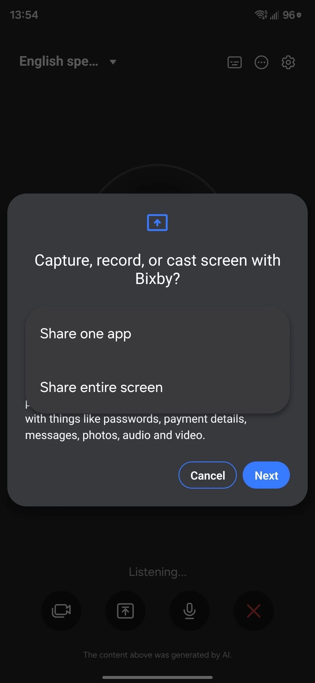 samsung one ui 8.5 bixby live ai chatbot screen sharing
