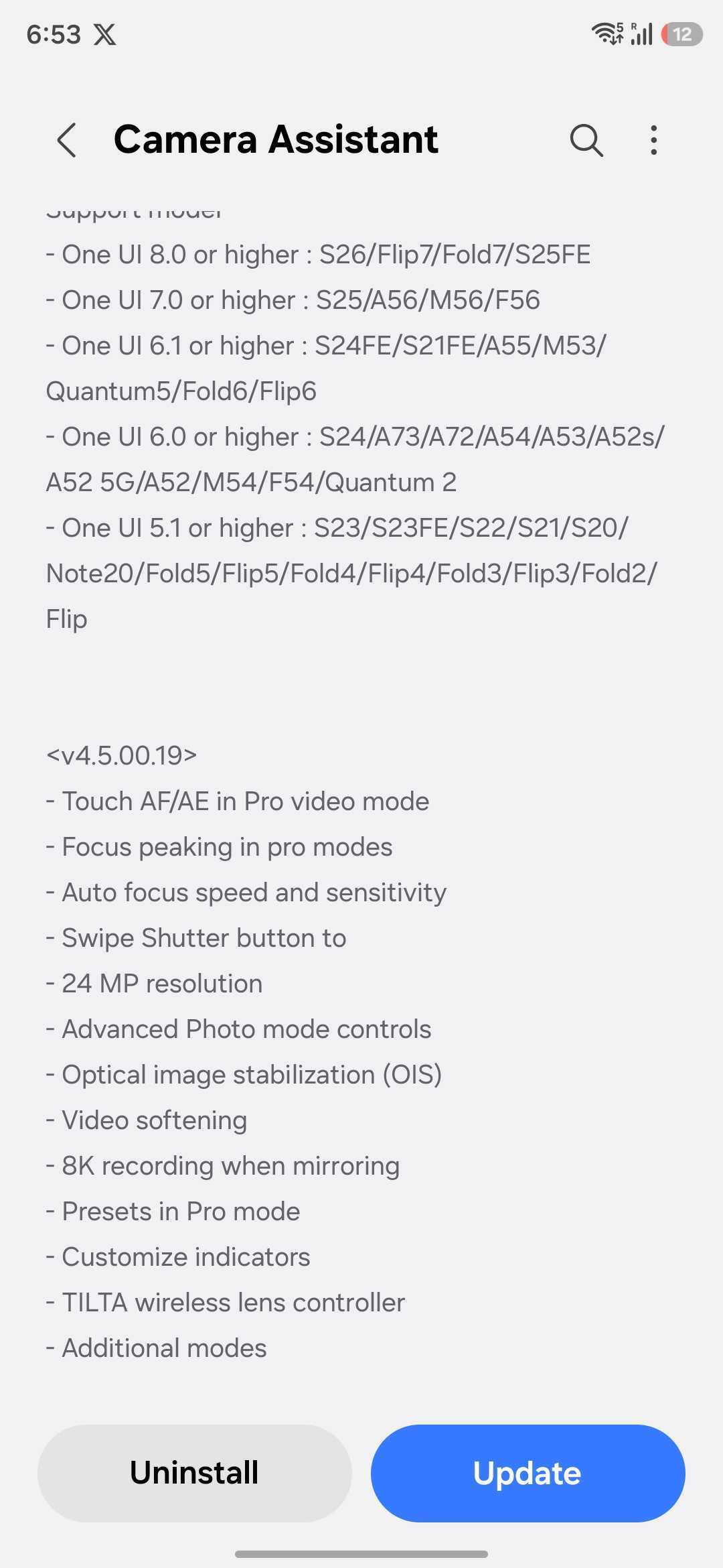 samsung camera assistant update galaxy s26 plus ultra one ui 8.5
