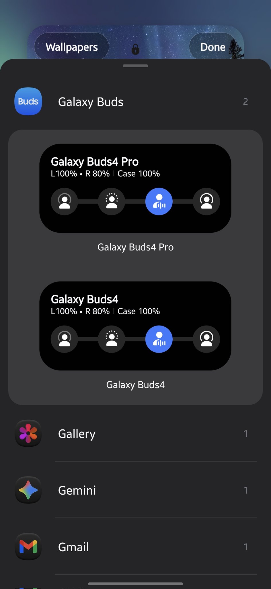 samsung galaxy buds 4 pro in good lock lockstar widget