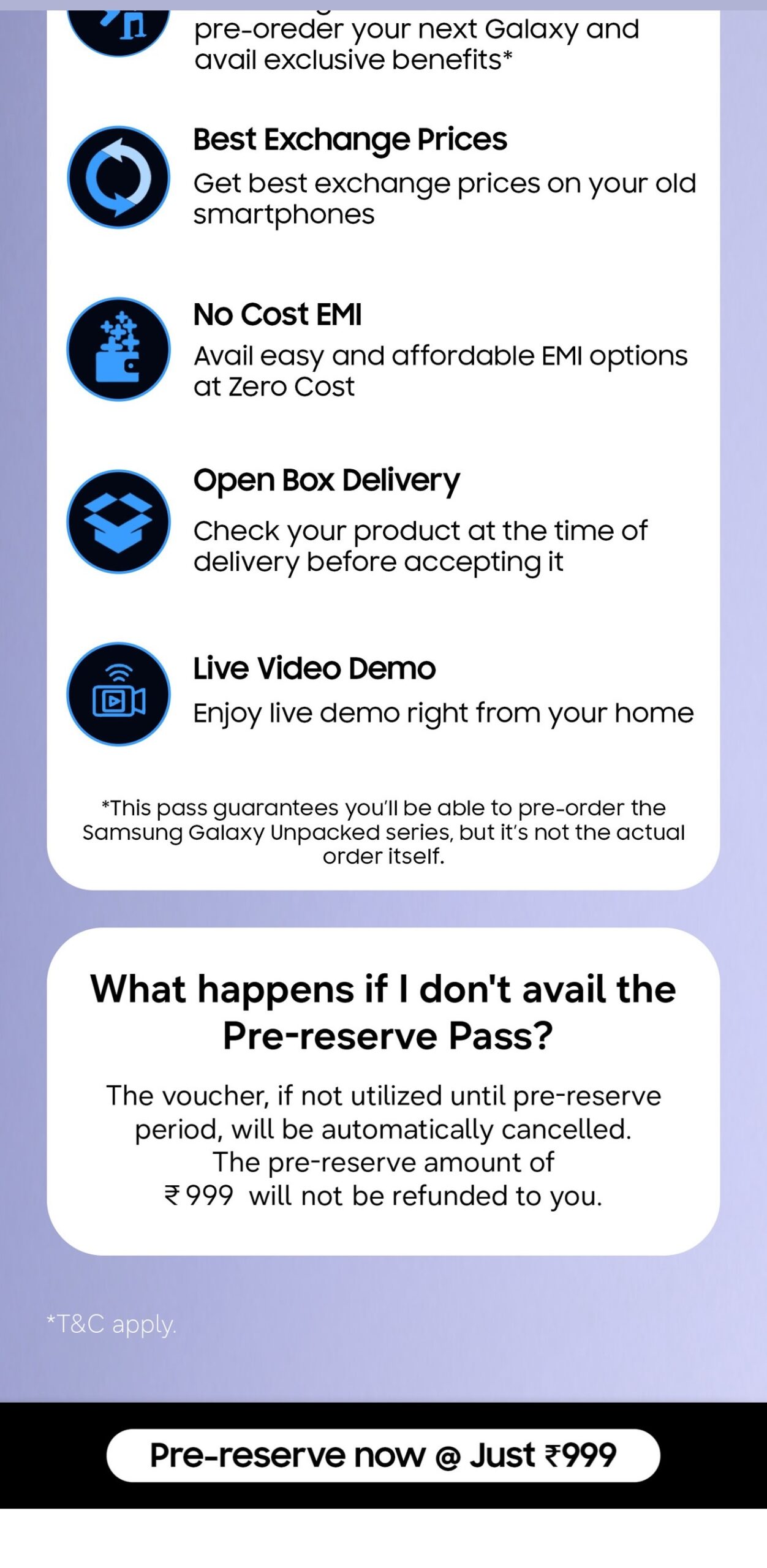 samsung galaxy s26 pre-reservation fee no refund india flipkart (02)