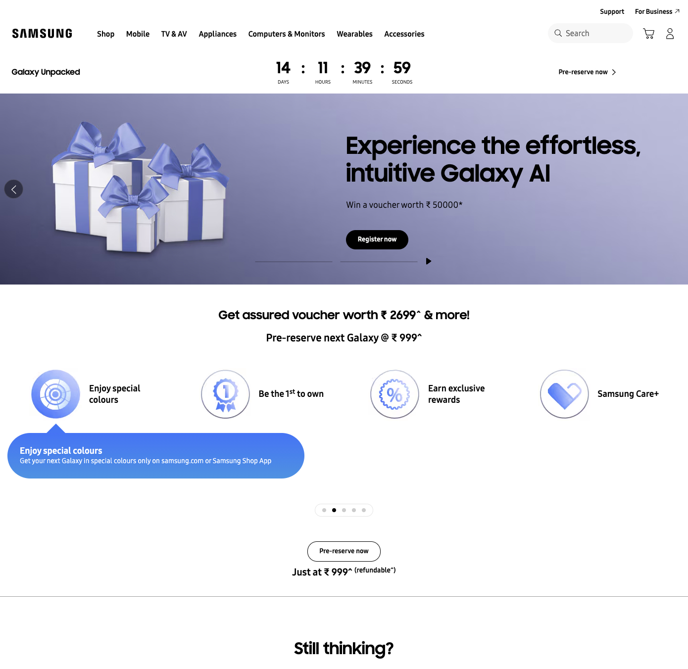 samsung galaxy s26 pre-reservations india special colors