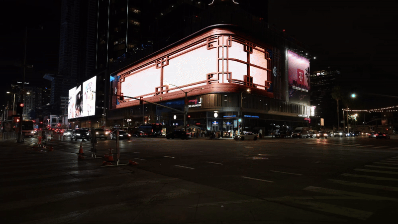 samsung galaxy unpacked 2026 s26 ai teaser 3d billboard the moxy los angeles usa