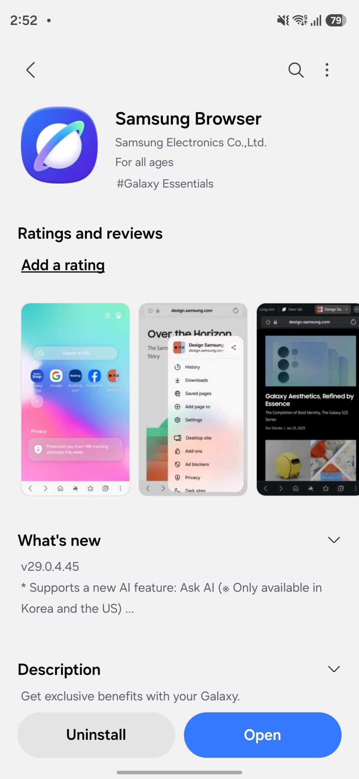 samsung browser one ui 8.5 stable galaxy s26 ultra galaxy store
