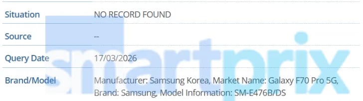 samsung galaxy f70 pro gsma database