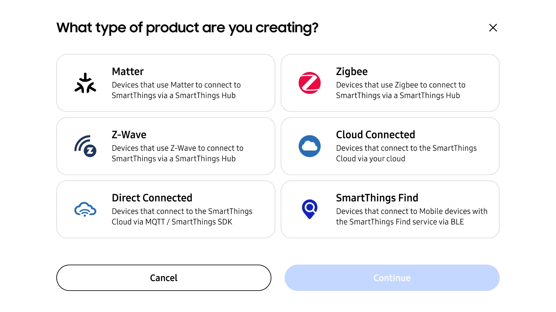 samsung smartthings developer center supported standards