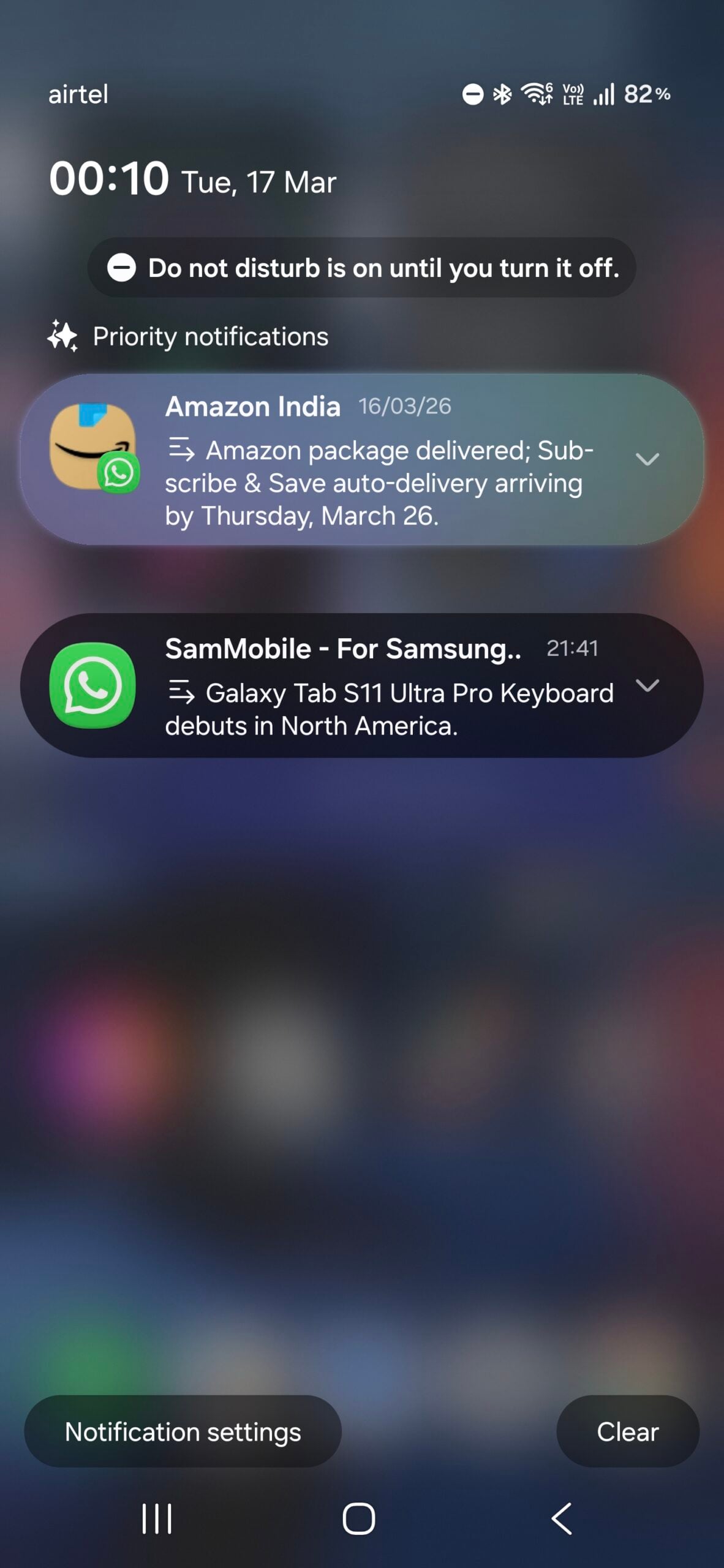 summarized notification