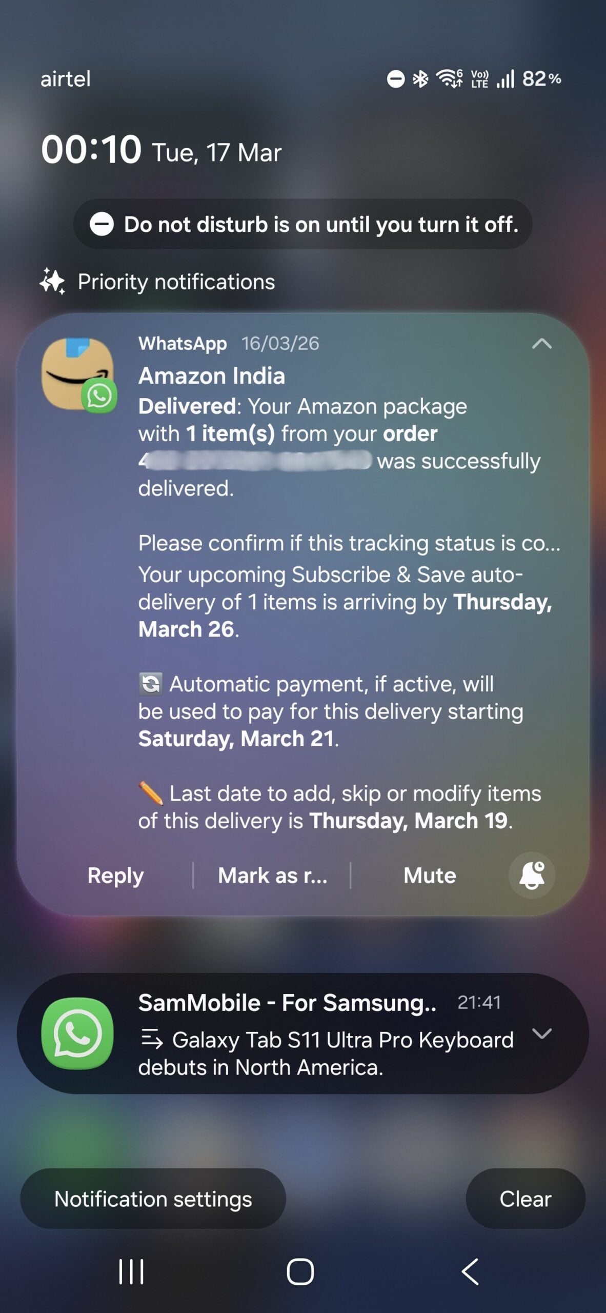 original notification