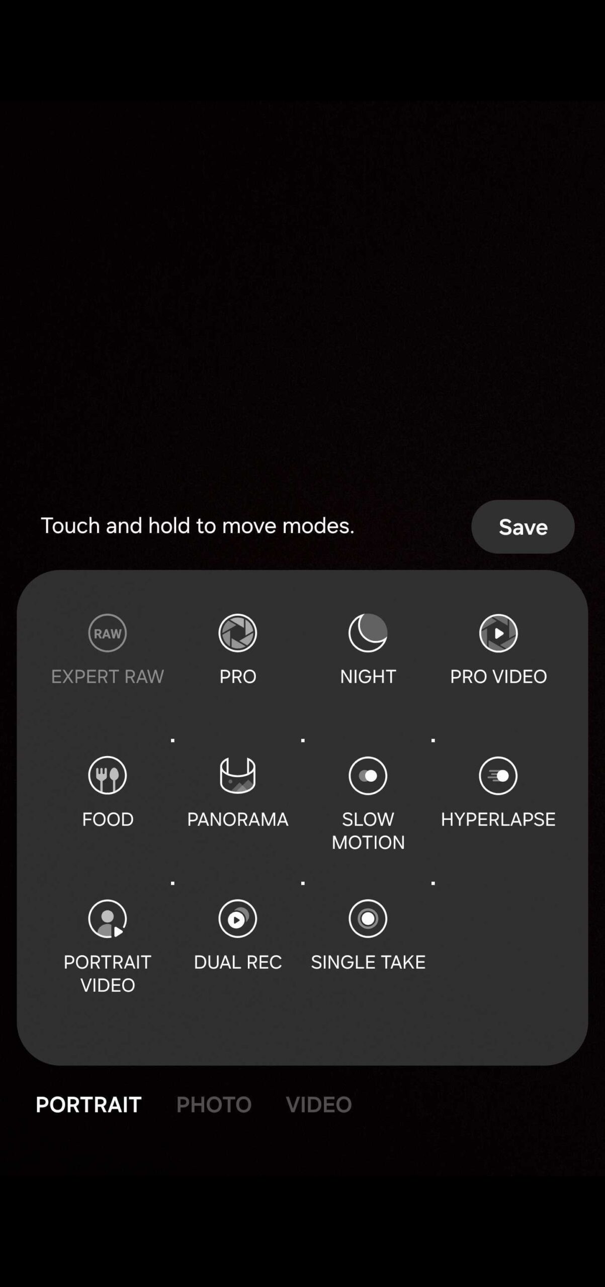 one ui camera modes