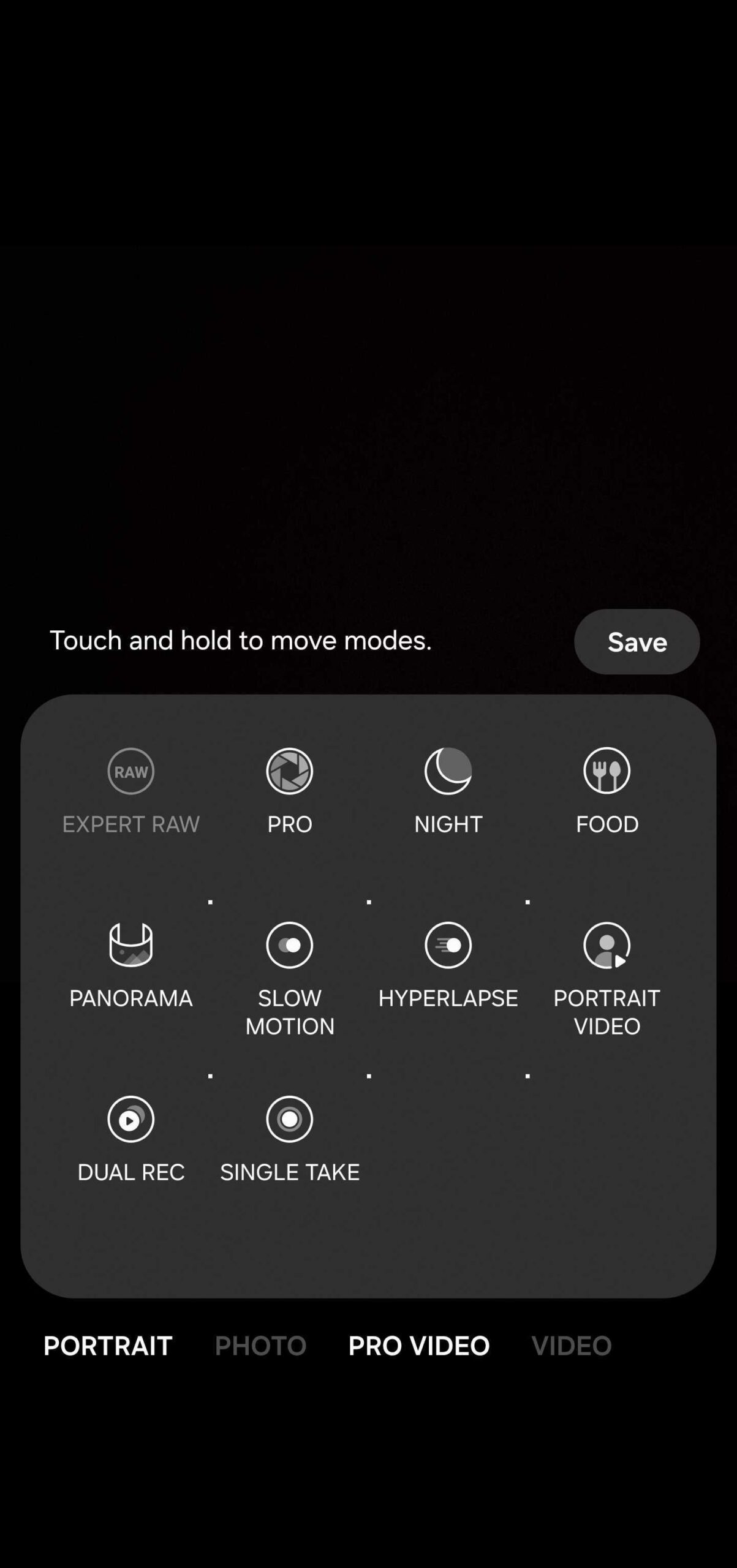 one ui camera modes