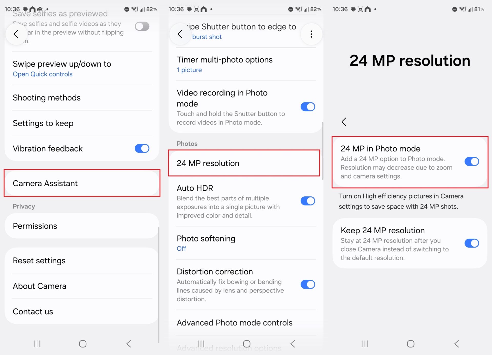 steps to enable 24mp resolution on the galaxy s26 ultra