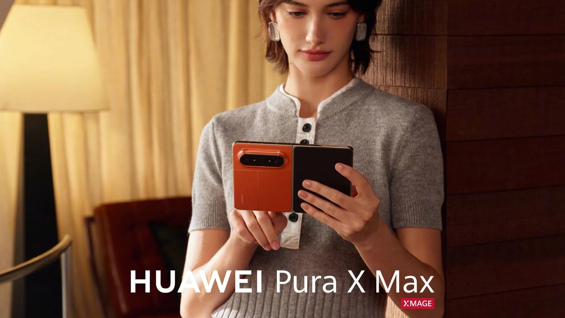 huawei pura x max cameras cover display orange