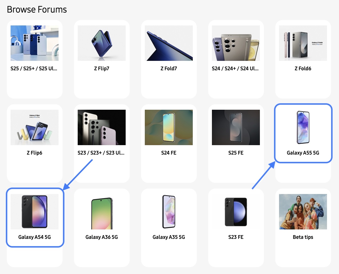 Galaxy A54 и A55 могут получить бета-версию One UI 8.5