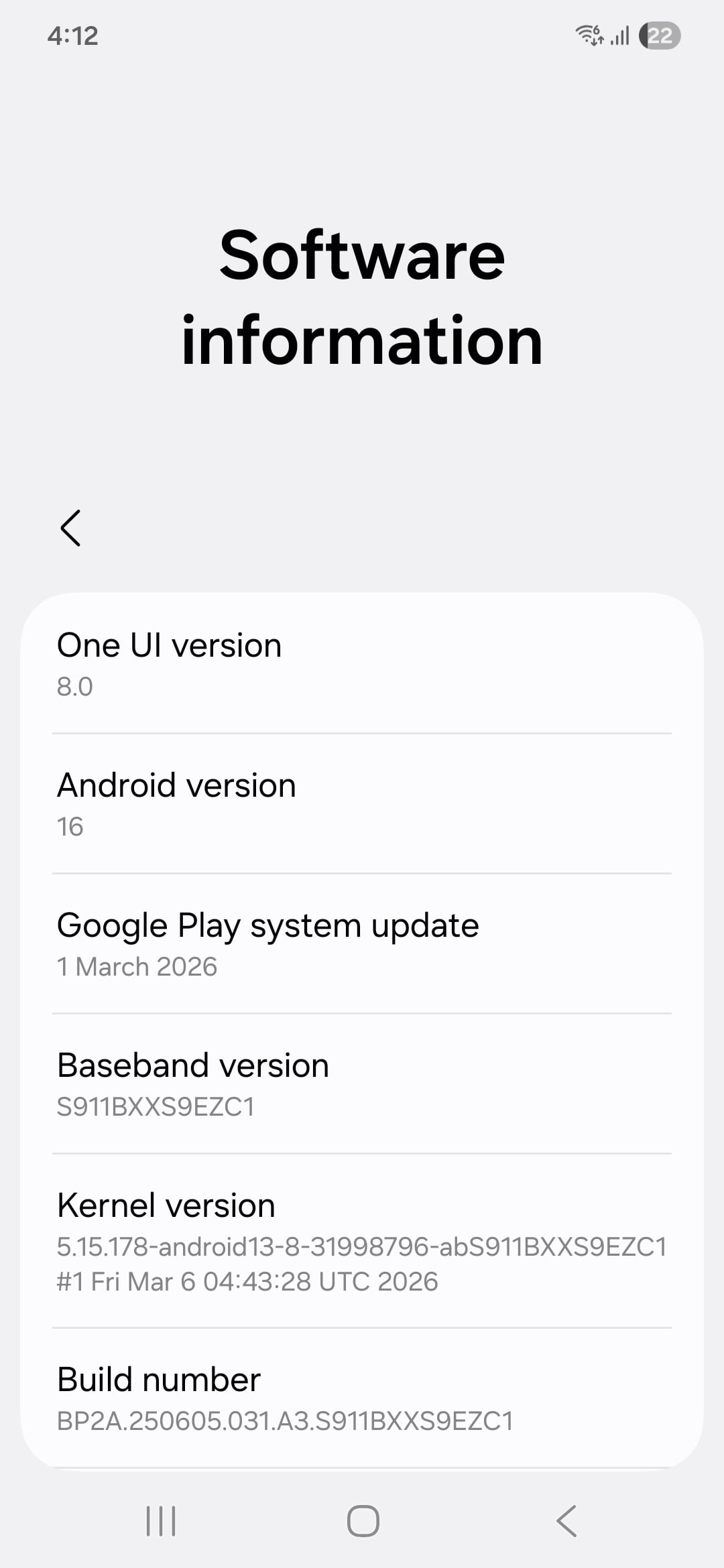 samsung galaxy s23 google play system update 1 march 2026